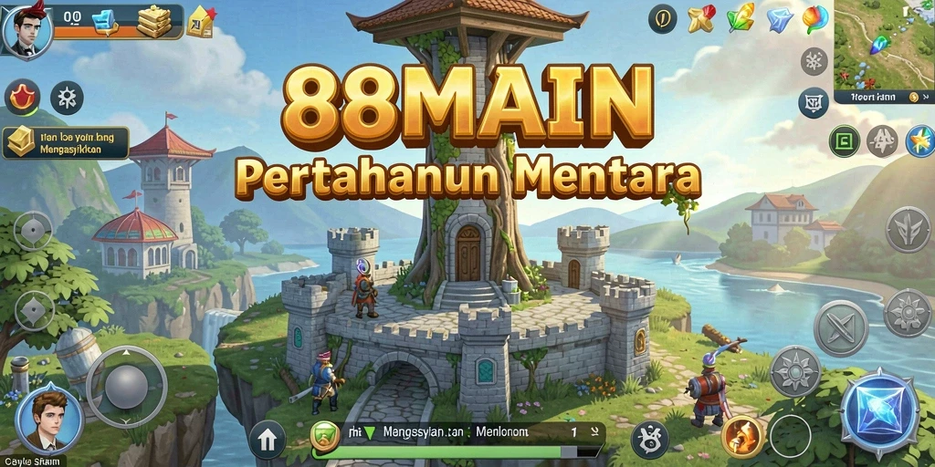 Menampilkan pertempuran seru dalam game Tower Defense 88MAIN.
