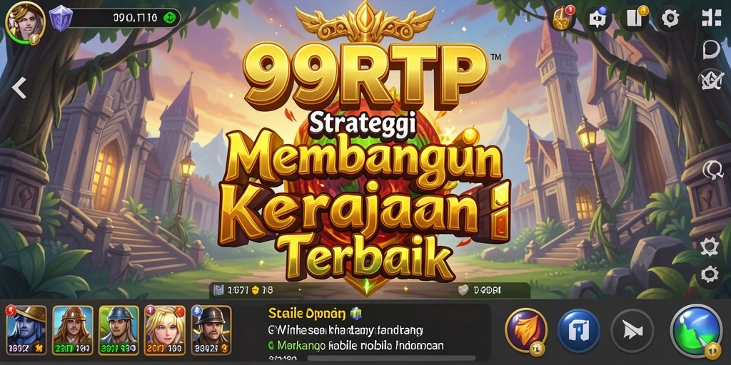 Screenshot utama 99RTP menampilkan aksi membangun kerajaan strategi yang seru.