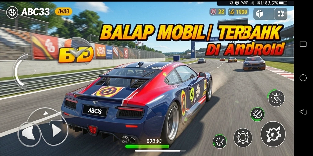 Tampilan gameplay seru dari balapan mobil di ABC33.