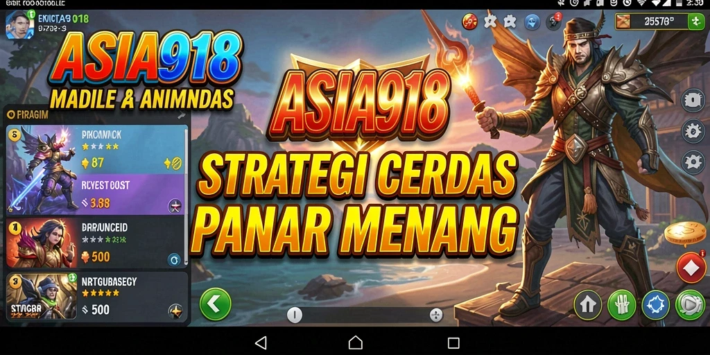 Screenshot utama ASIA918 menampilkan aksi strategis dalam pertempuran.