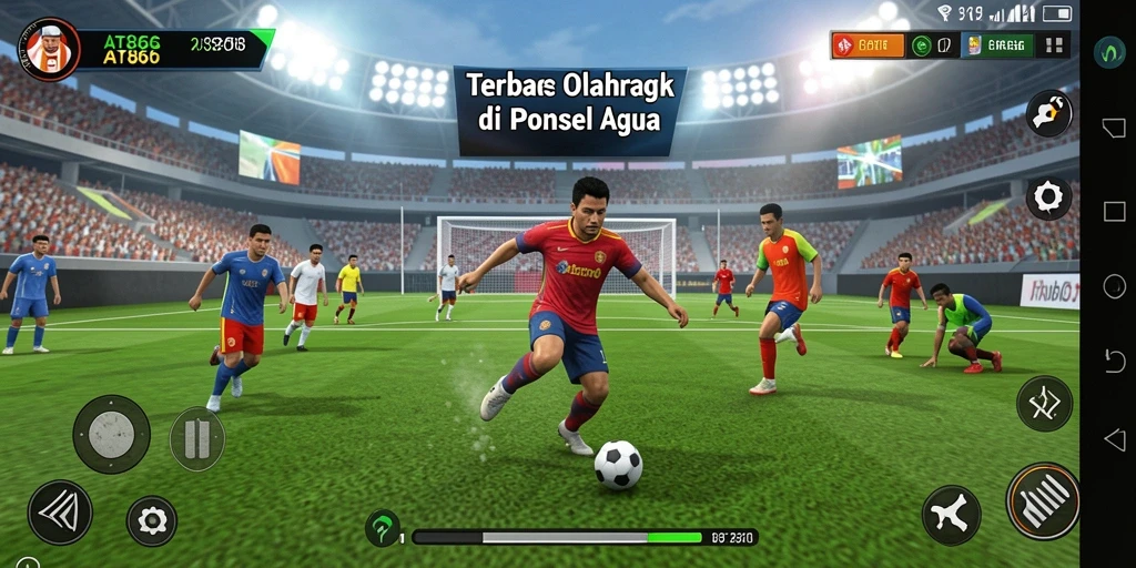 Screenshot gameplay AT866 menunjukkan aksi olahraga yang seru dan mendebarkan.