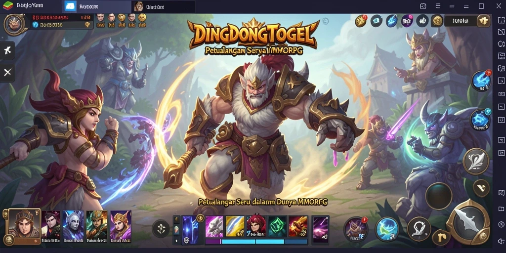 Tangkapan layar gameplay DINGDONGTOGEL yang menampilkan aksi seru dalam pertarungan MMORPG.