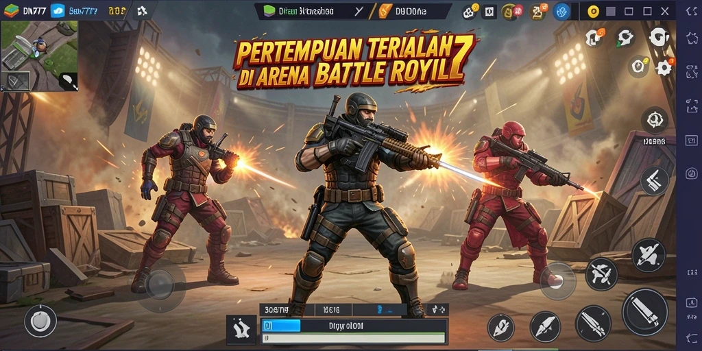 Gameplay mendebarkan dalam DNA777 saat bertarung di arena Battle Royale.