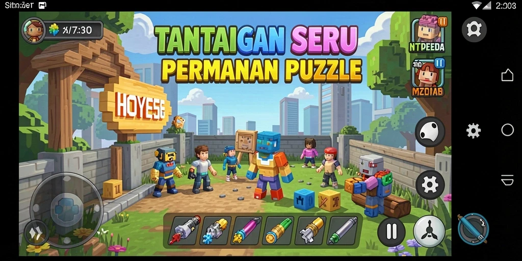 Screenshot HOYE55 menampilkan gameplay Puzzle yang menantang dengan desain menarik.