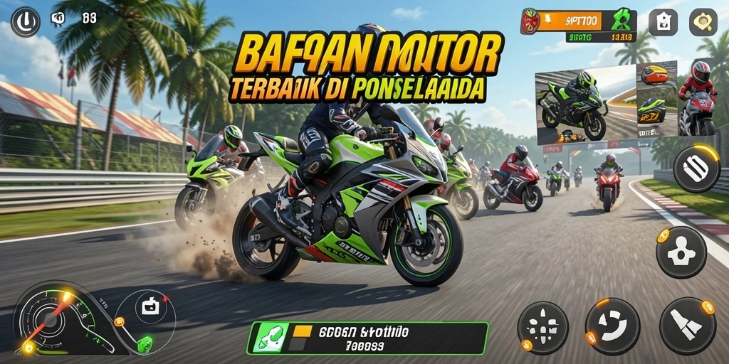 Gameplay seru HPTOTO dengan aksi balapan motor yang cepat.