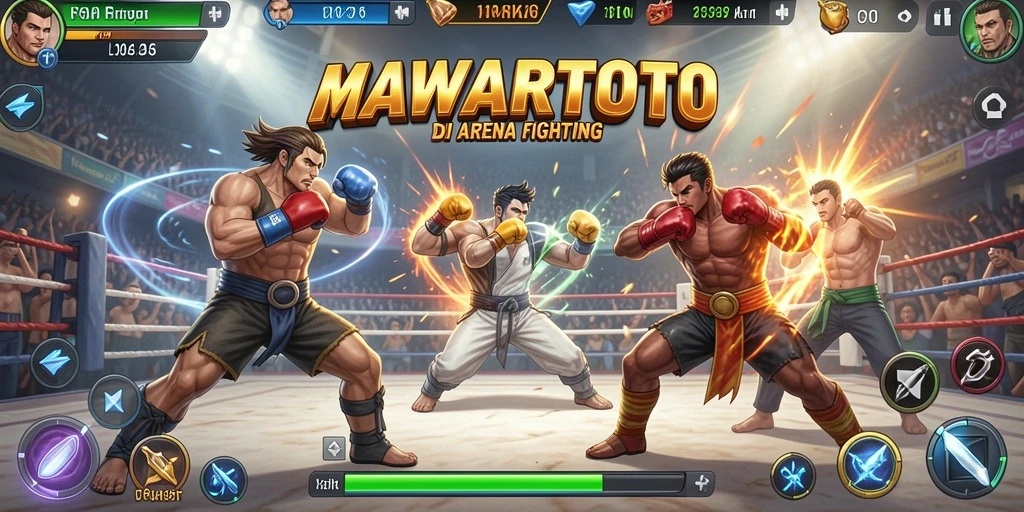 Tampilan gameplay seru di arena pertarungan MAWARTOTO.