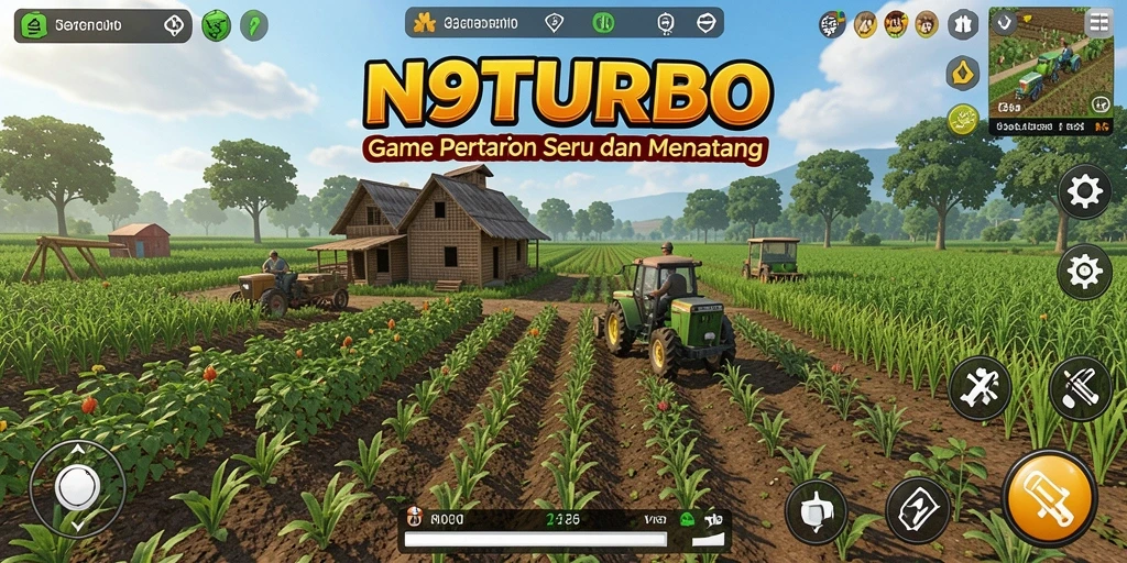 Gameplay menarik di N9TURBO dengan pengalaman bertani yang mendebarkan.