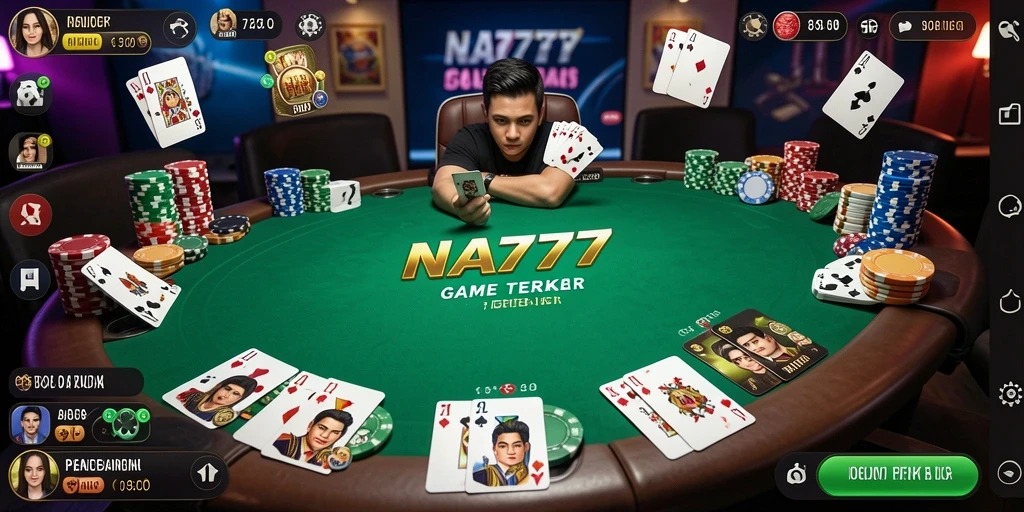 Screenshot NA777 menampilkan gameplay seru dengan suasana poker yang mendebarkan.
