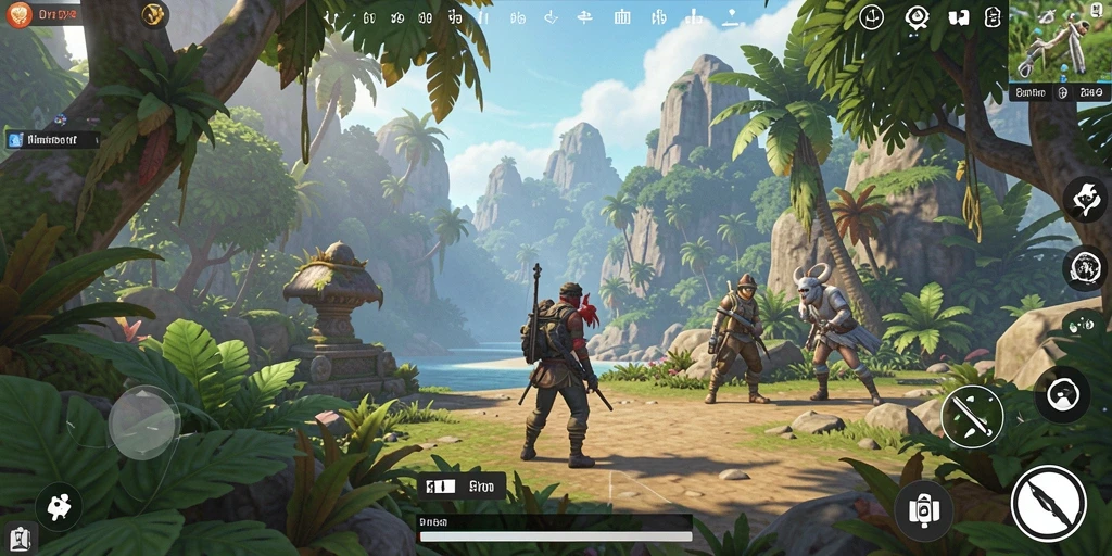 Screenshot gameplay PP7 yang menunjukkan dunia terbuka yang luas.