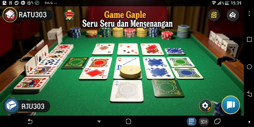 Tampilan screenshot <strong>RATU303</strong> menunjukkan permainan Gaple yang seru dan interaktif.