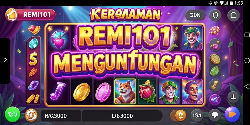 Screenshot gameplay REMI101 yang menunjukkan mesin Slot yang menarik.