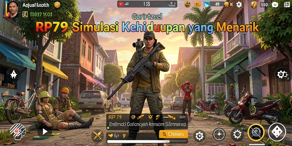 Tampilan gameplay RP79 dengan fitur simulasi yang mendalam.