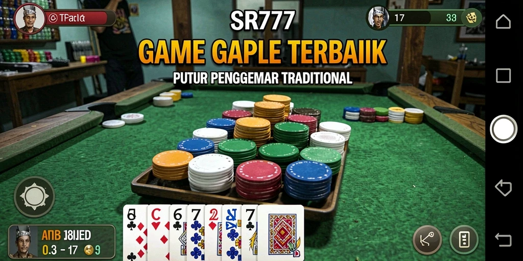 Tampilan gameplay SR777 yang menarik dengan suasana Gaple yang kental.