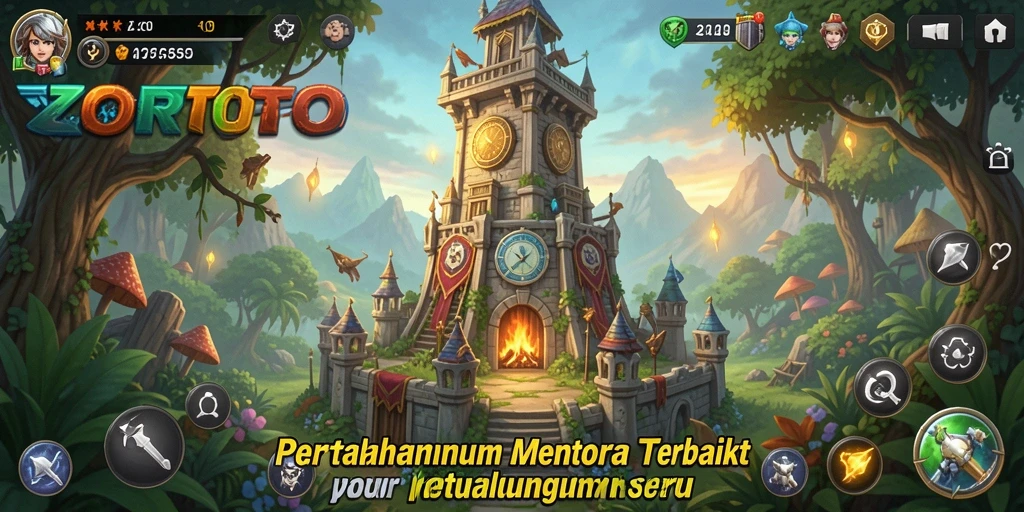 Gameplay seru ZORTOTO dalam pertahanan menara.